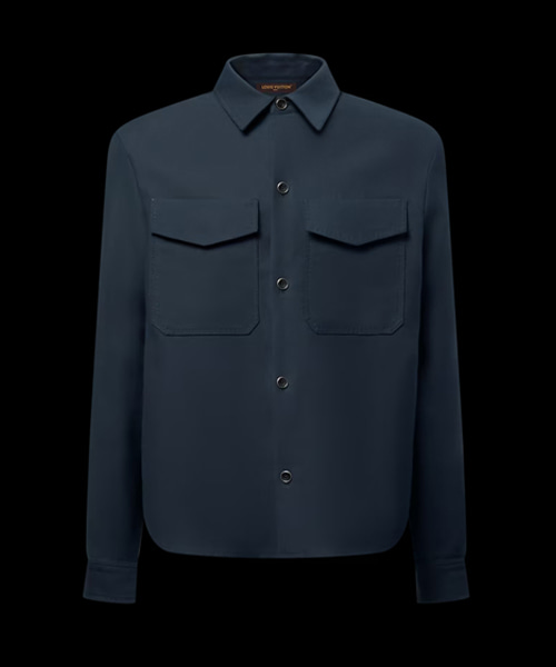 롱 슬리브드 코튼 실크 크레이프 셔츠