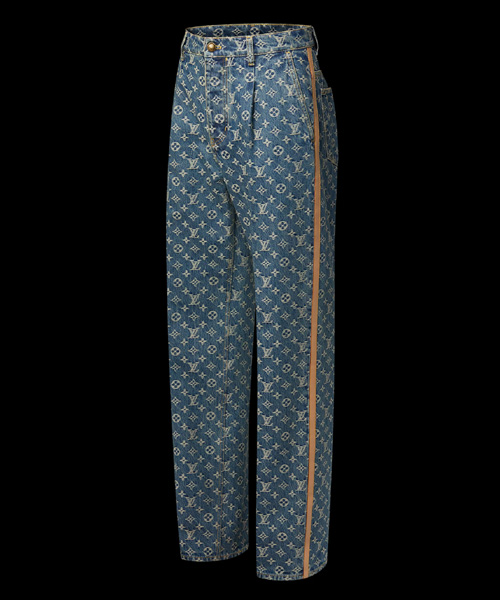 모노그램 데님 테일러드 팬츠