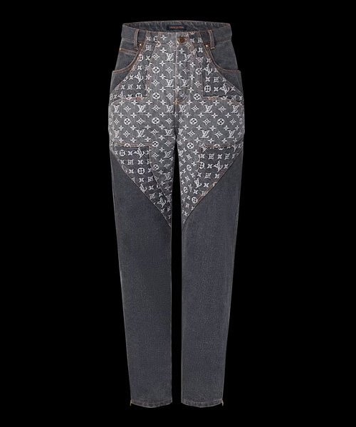 모노그램 플라워 데님 팬츠