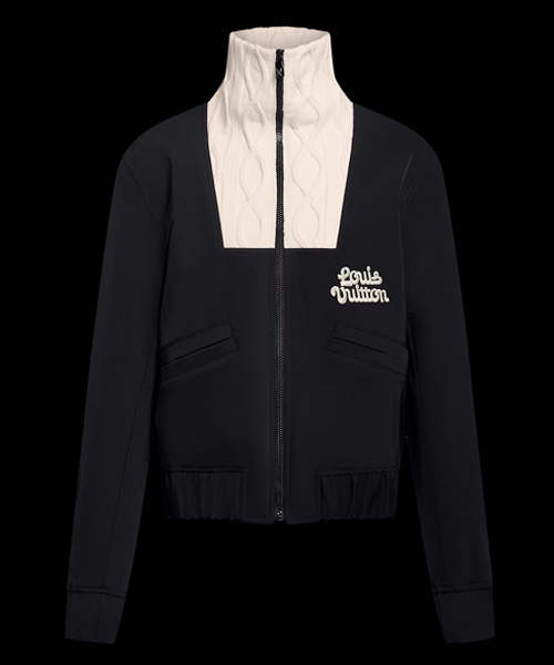 니트 칼라 엠브로이더드 테크니컬 블루종