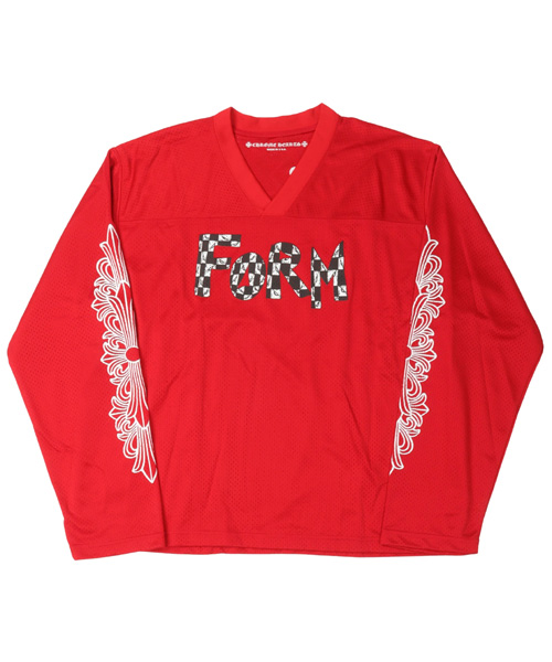 로고 프린트 메쉬 롱 슬리브 티셔츠