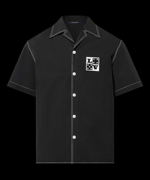 엠브로이더드 숏 슬리브 코튼 셔츠