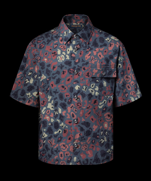 프린티드 숏 슬리브 워크웨어 셔츠