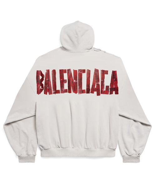 시큐리티 테이프 로고 라지 집업 후디