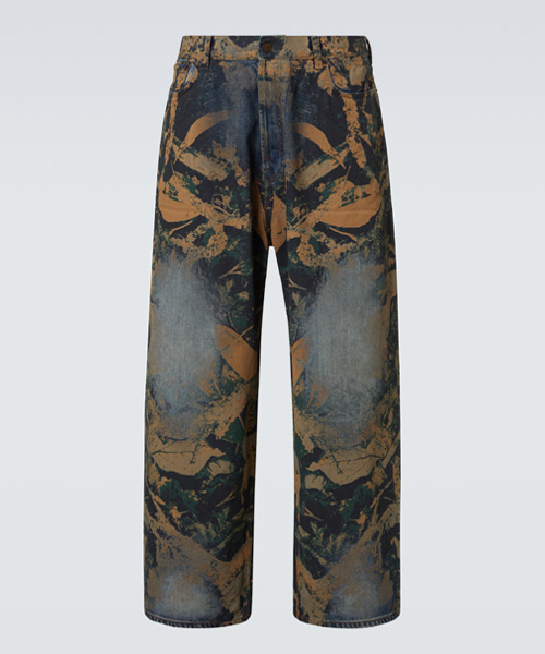 프린트 와이드 레그 진