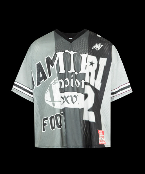 스플라이스트 오버사이즈 메쉬 티셔츠