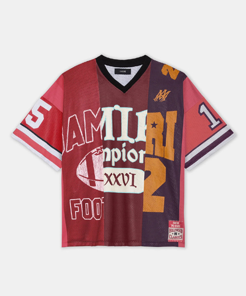 스플라이스트 오버사이즈 메쉬 티셔츠