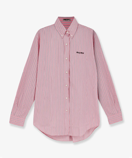 스트라이프 코튼 셔츠