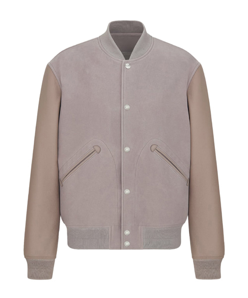 바시티 캔버스 레더 재킷