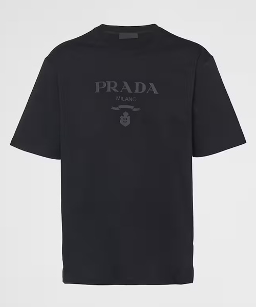 로고 프린트 코튼 티셔츠