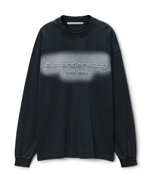 오버사이즈 저지 긴소매 로고 티셔츠