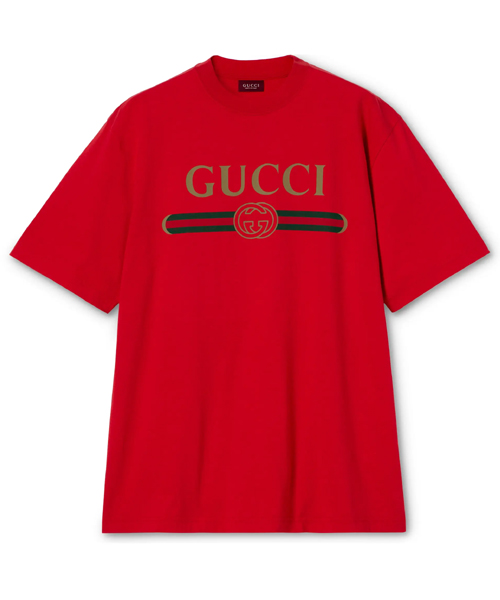 프린트 실크 혼방 저지 티셔츠