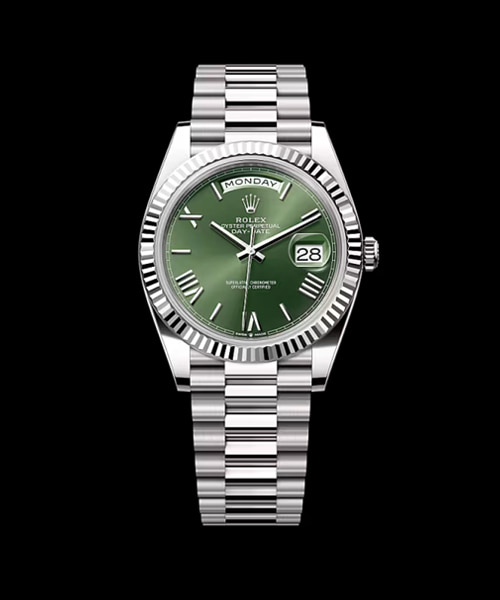 데이데이트 (화이트 골드 / 그린 다이얼) 40mm