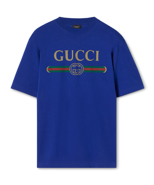 프린트 실크 혼방 저지 티셔츠