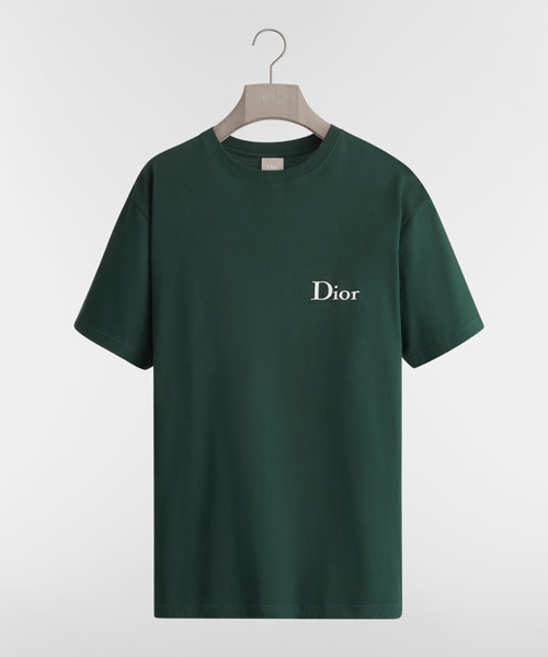 코튼 저지 자수 캐주얼 핏 티셔츠