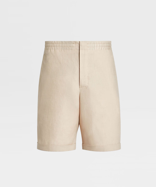 오프 화이트 리넨 쇼츠