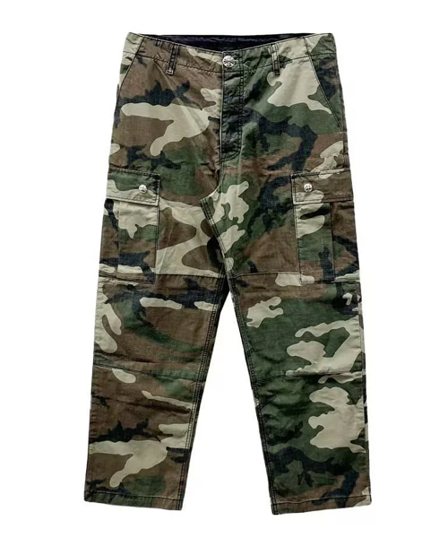 카모플라주 실버 버튼 카고 팬츠