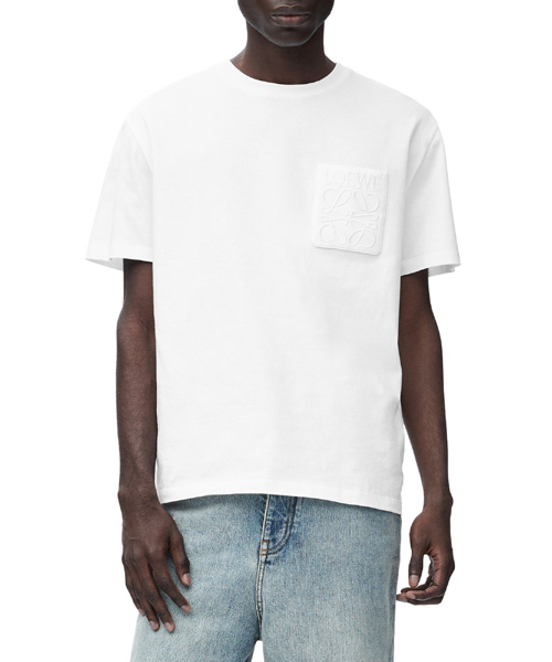 엠브로이더드 자수 포켓 코튼 티셔츠