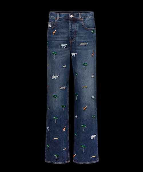 LV x 다즐링 리미티드 엠브로이더드 데님 스케이트 팬츠