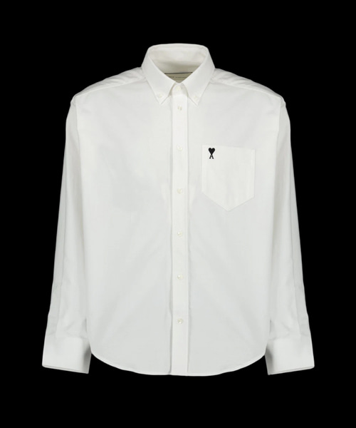 스몰 하트 로고 박시 자수 셔츠