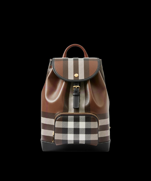 다크 버치 브라운 체크 백팩