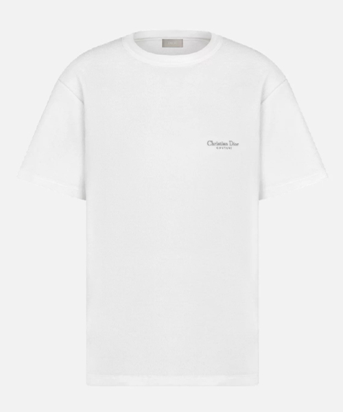 화이트 테리 코튼 캐주얼 핏 티셔츠