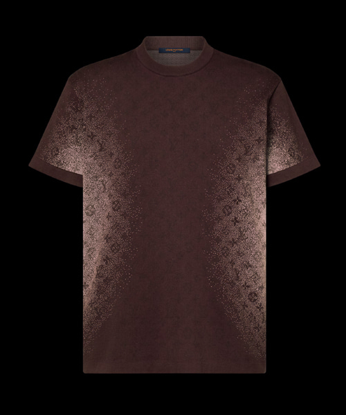 모노그램 자카드 숏 슬리브 크루넥