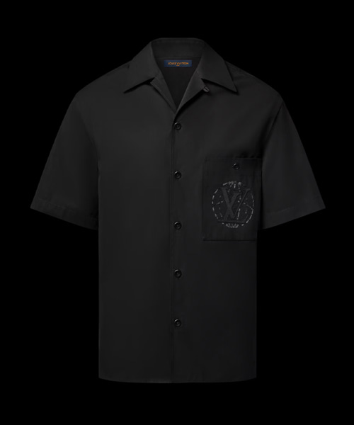 엠브로이더드 숏 슬리브 코튼 셔츠