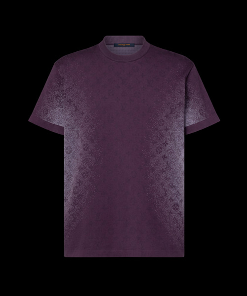 모노그램 자카드 숏 슬리브 크루넥