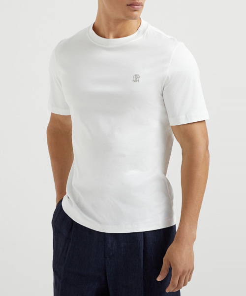 로고 프린트 코튼 저지 티셔츠