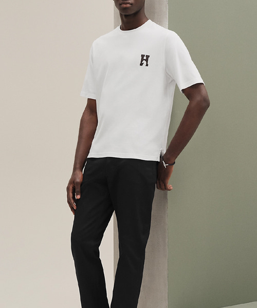 H 로고 디테일 포켓 티셔츠
