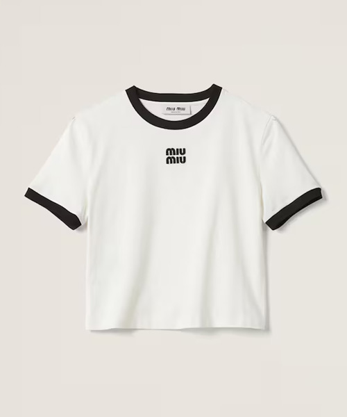 엠브로이더드 로고 코튼 저지 티셔츠