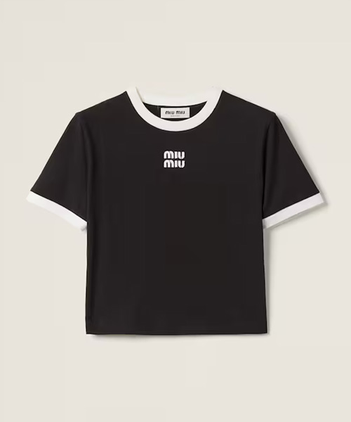 엠브로이더드 로고 코튼 저지 티셔츠