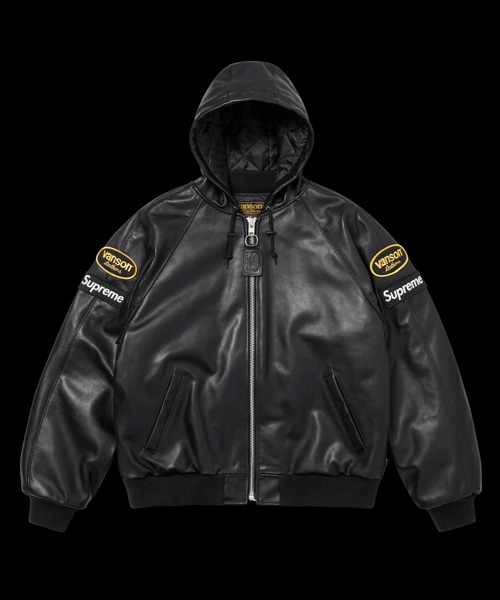 레더 후드 워크 자켓