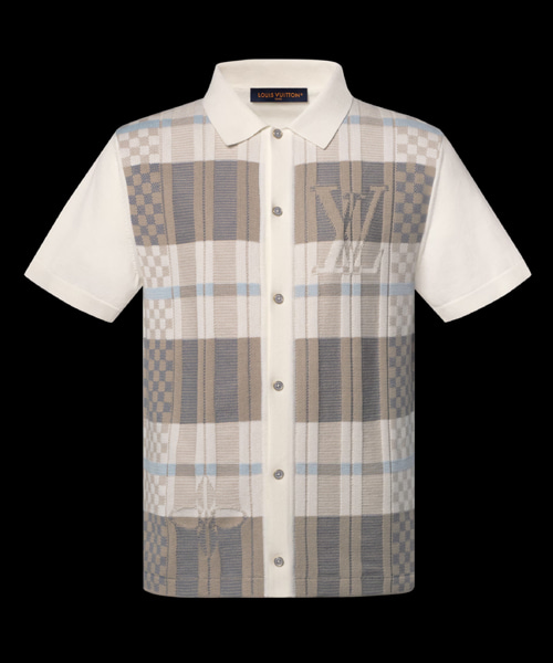 그래픽 자카드 숏 슬리브 셔츠