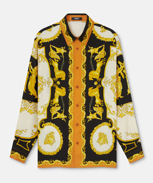 프린트 실크 트윌 레귤러 셔츠