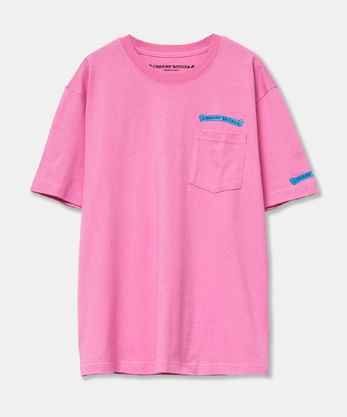 핑크 블루 스크롤 티셔츠