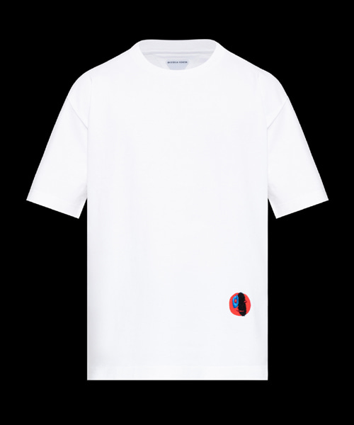 자수 숏 슬리브 코튼 티셔츠