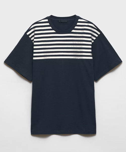 오버사이즈 스트라이프 코튼 티셔츠