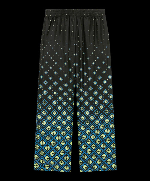 디그레이드 모노그램 실크 트라우저