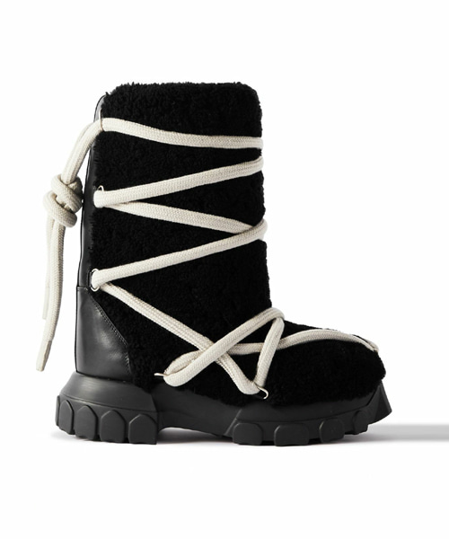 레더 트림 시어링 부츠