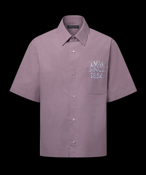 프린티드 시그니처 숏 슬리브 셔츠