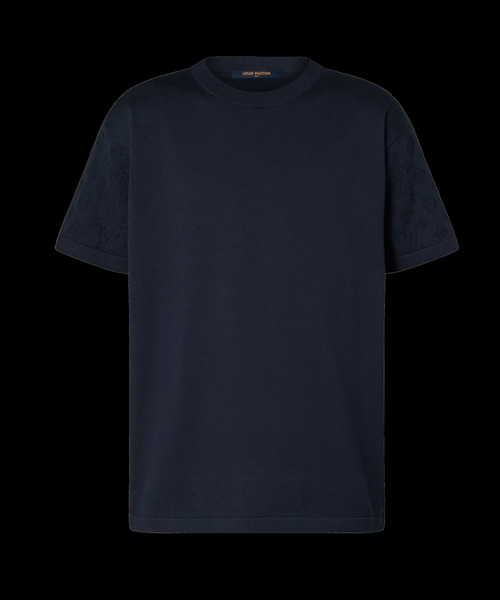 모노그램 숏 슬리브 코튼 크루넥