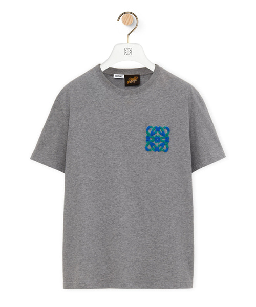 시그니처 로고 자수 코튼 티셔츠