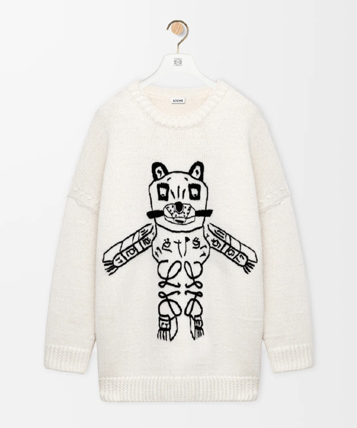 애너그램 자수 울 스웨터