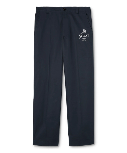 프린트 코튼 트윌 팬츠