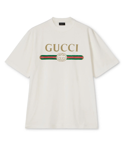 프린트 실크 혼방 저지 티셔츠