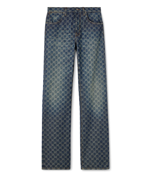 GG 코튼 데님 자카드 팬츠