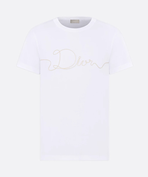 리본 코튼 저지 레귤러 핏 티셔츠