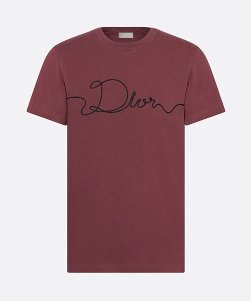 리본 코튼 저지 레귤러 핏 티셔츠